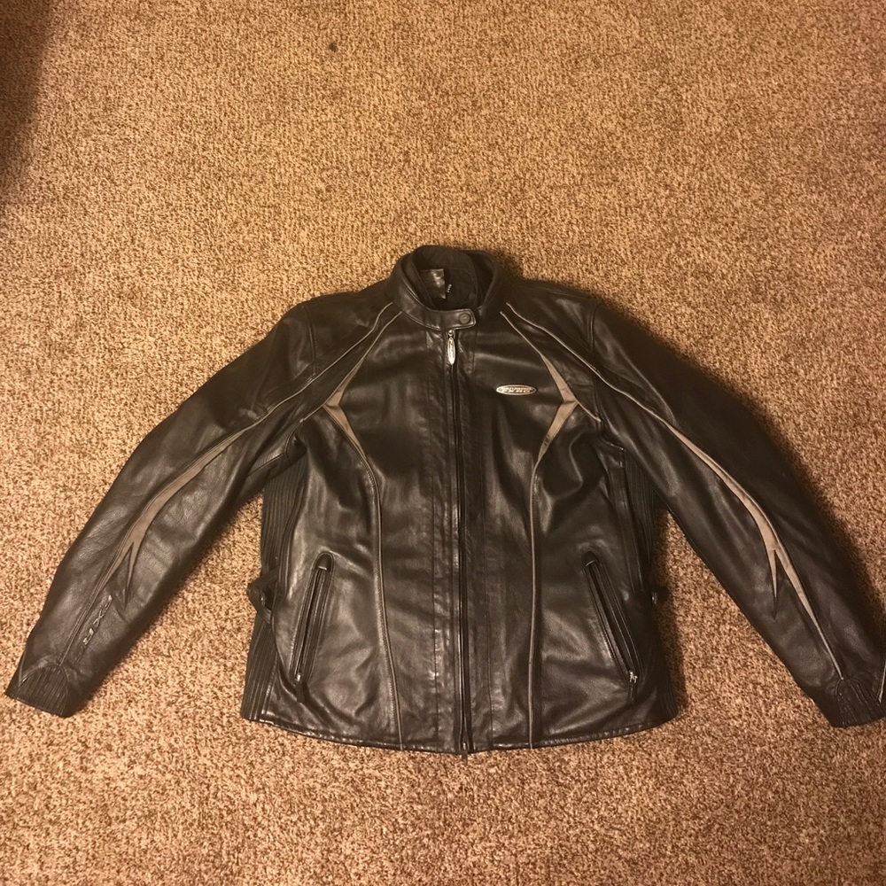 Women's Leather Harley Davidson FXRG riding coat.