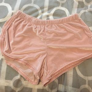 Brandy melville pink velvet shorts