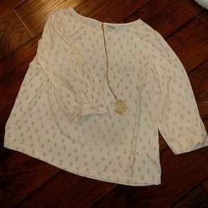 XL Light pink LC owl billow sleeve top
