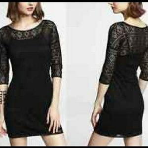 Express black crochet slip dress