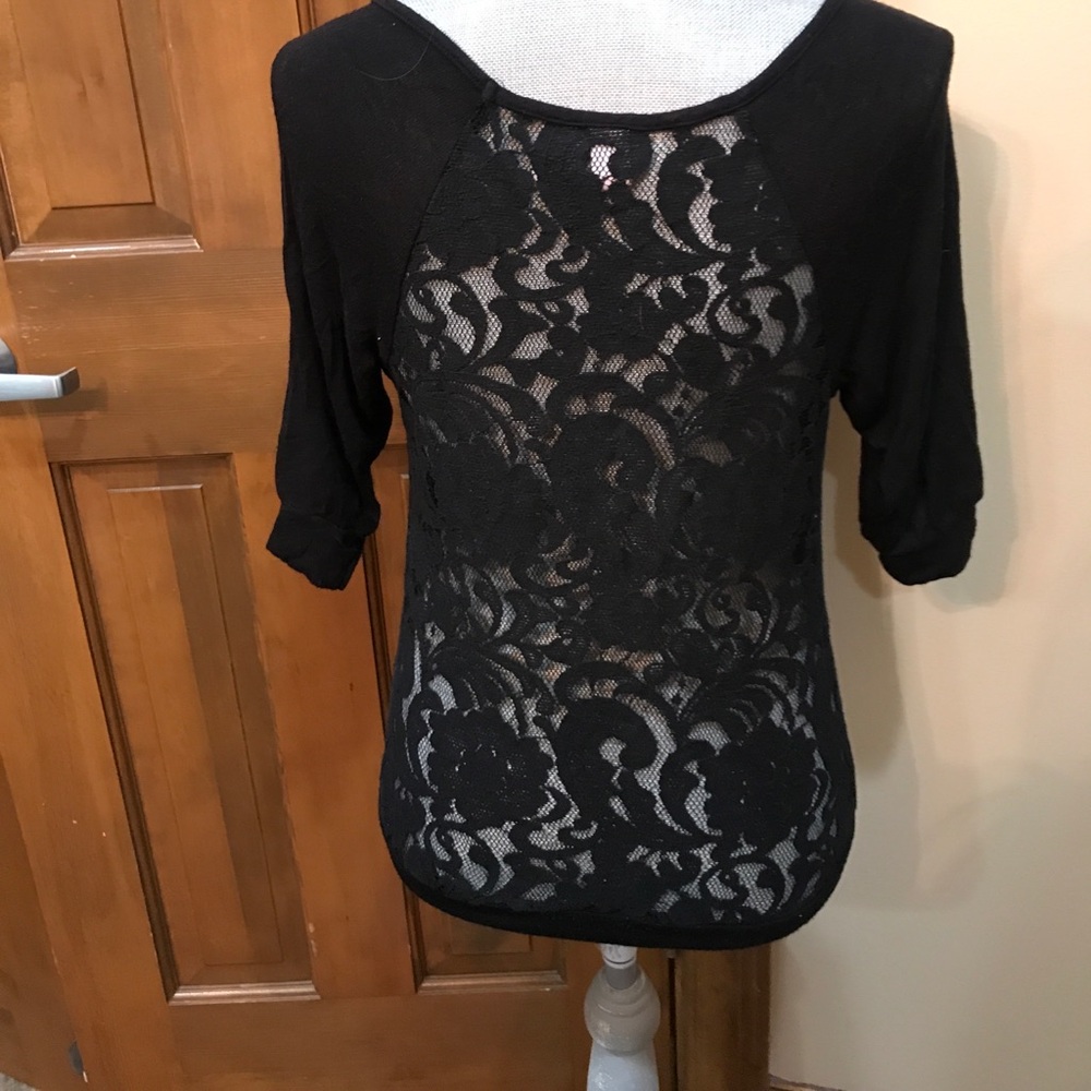 Black open back sweater