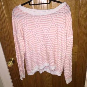 Pink and white sweater