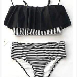 Black and white bikini