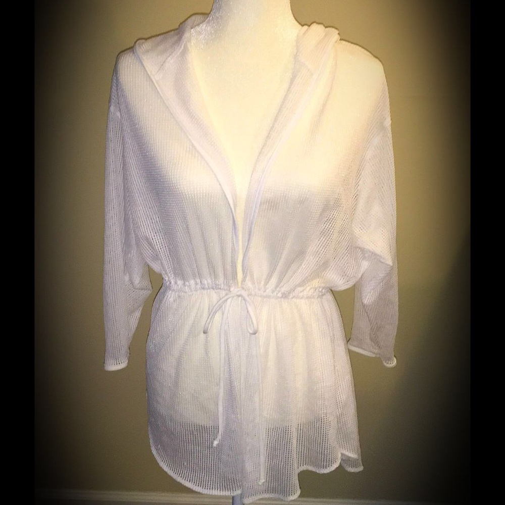 ❌❌SOLD❌❌NWOT White Mesh Bathing Suit Cover-Up