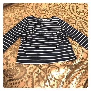 EUC Max Studio navy & white stripe top