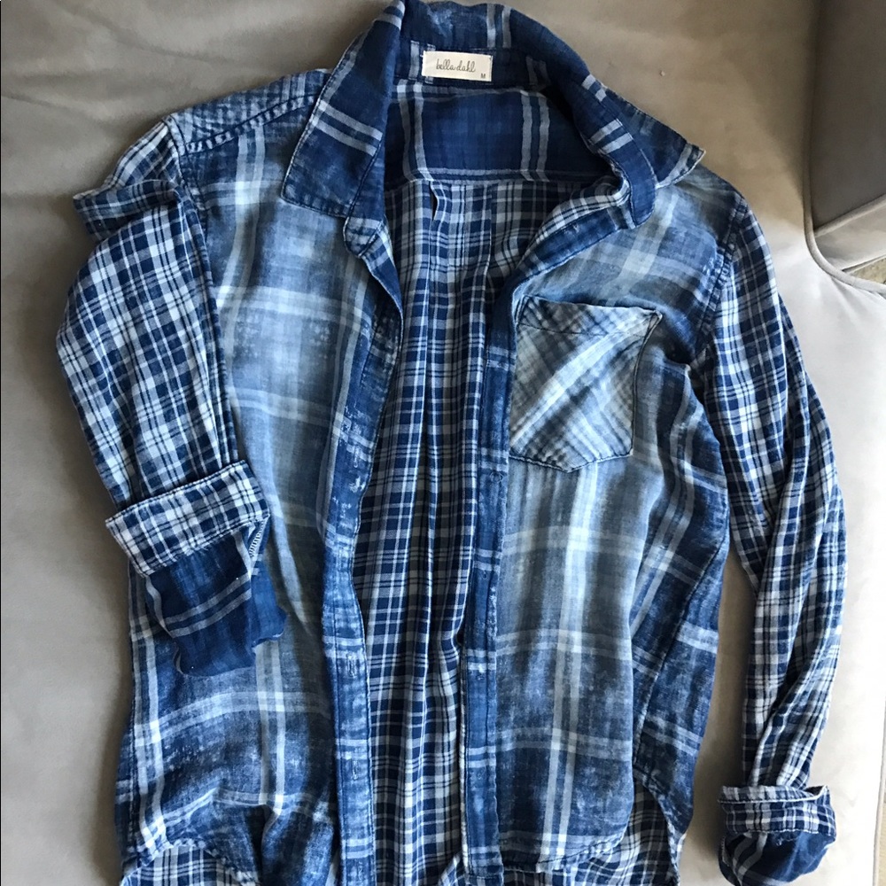 Chambray / blue plaid shirt by Bella Dahl