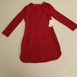 Red long sleeve mini dress