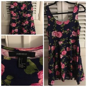 Navy blue floral dress