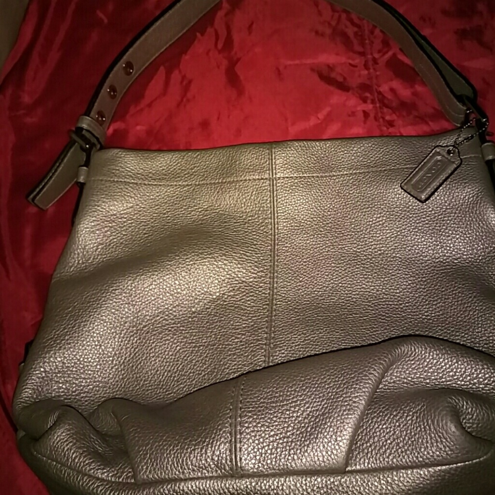 Fine Large Silver Coach Purse