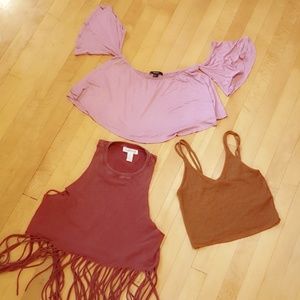 Bundle of 3 Boho Crop Tops