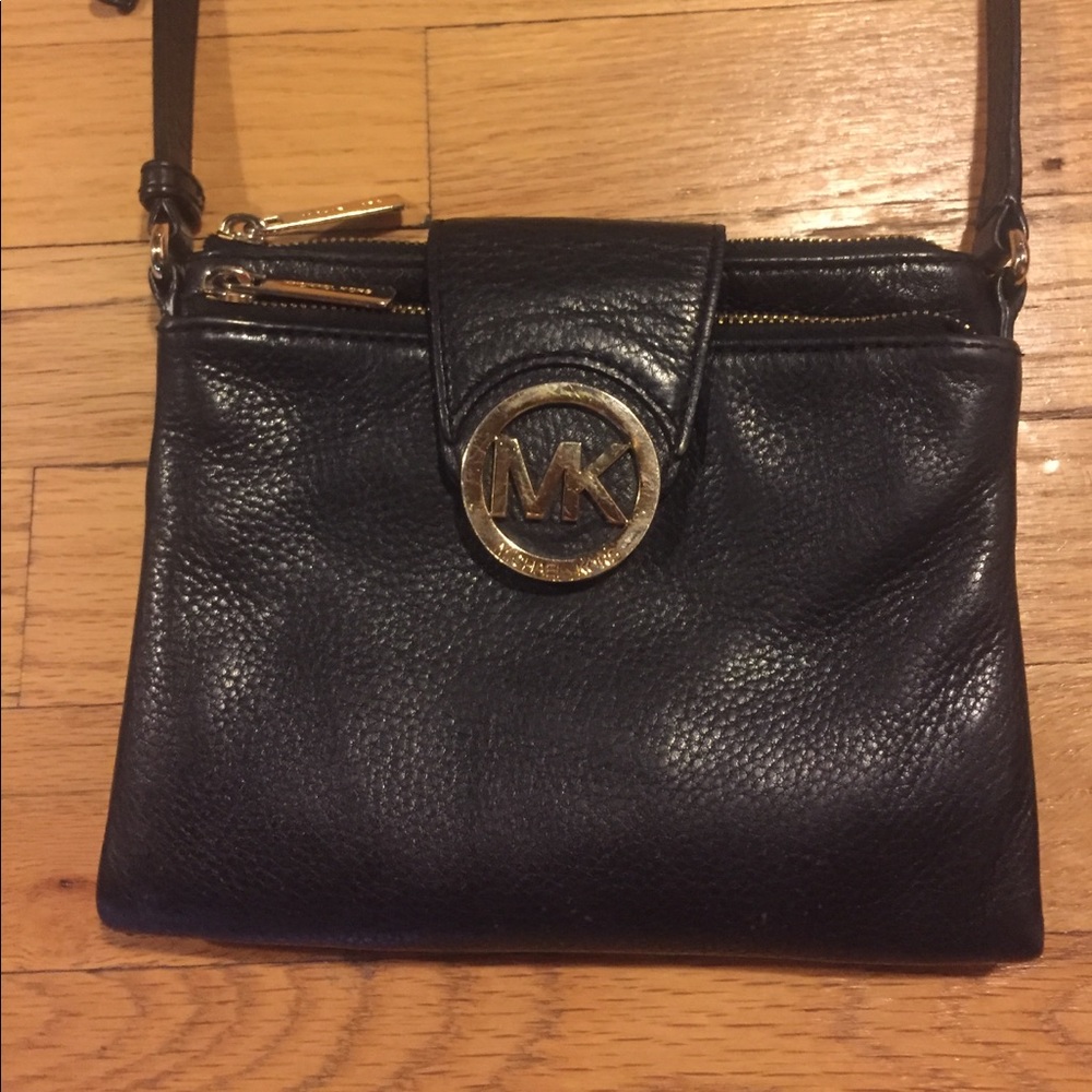 Michael Kors black leather cross body