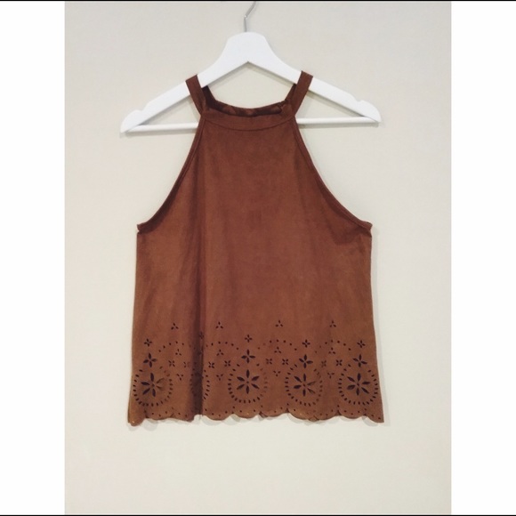 ❌Brown Suede Halter Neck Top❌SOLD! - Picture 1 of 2