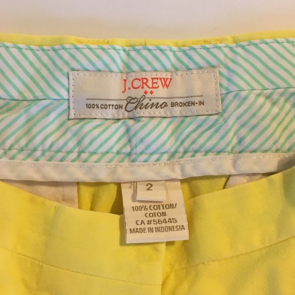 J. Crew Chino Yellow Shorts "Broken-In" Style - Picture 2 of 5