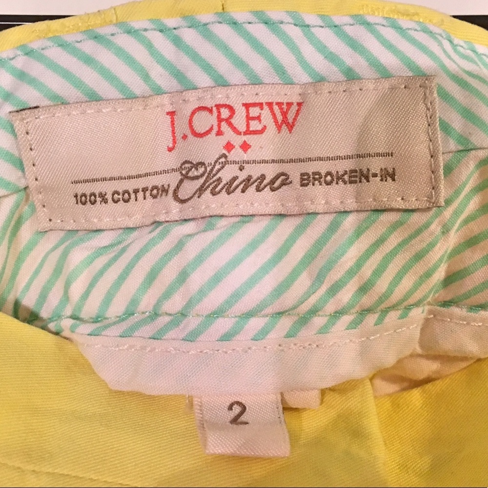 J. Crew Chino Yellow Shorts "Broken-In" Style - Picture 5 of 5