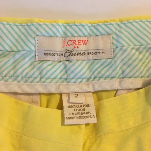 J. Crew Chino Yellow Shorts "Broken-In" Style - Picture 2 of 5