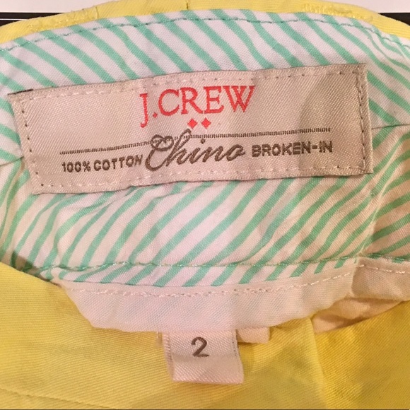 J. Crew Chino Yellow Shorts "Broken-In" Style - Picture 5 of 5