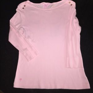 Lilly Pulitzer quarter sleeve pink shirt