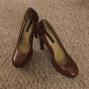 Rachel Zoe 'Annie' Leather Platform Pumps in Brown