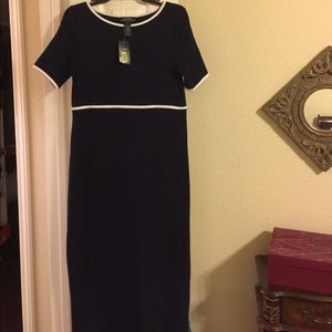 Lauren/Ralph Lauren navy maxi dress