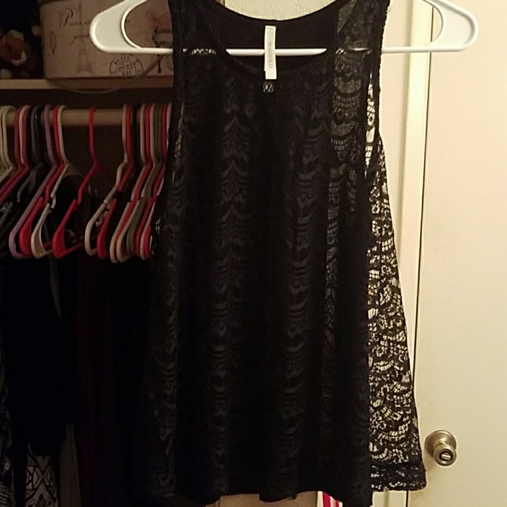 Black laced tank top