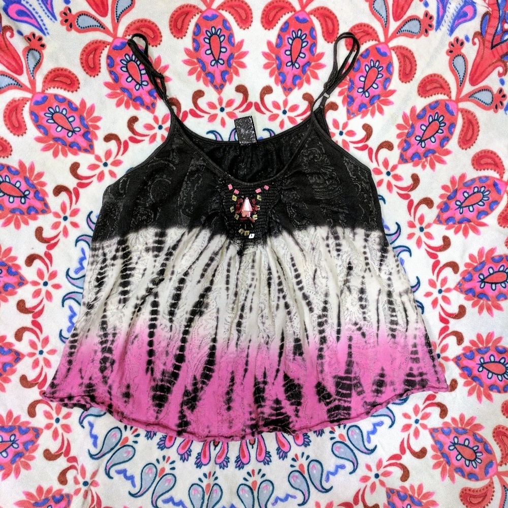 Free people jeweled ombre dyed tank