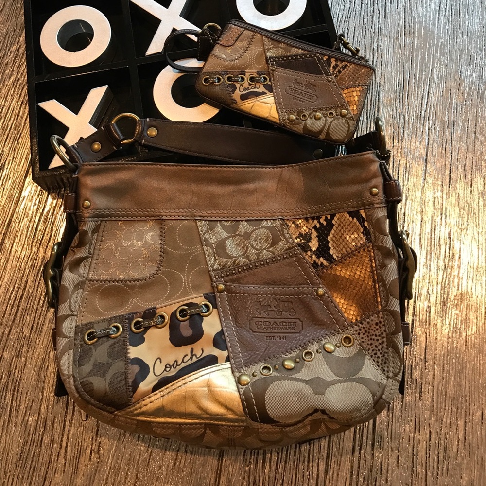 Coach Multi-print Purse and Wristlet.