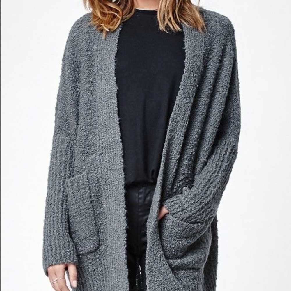 Kendall and Kylie Gray Fleece Cardigan