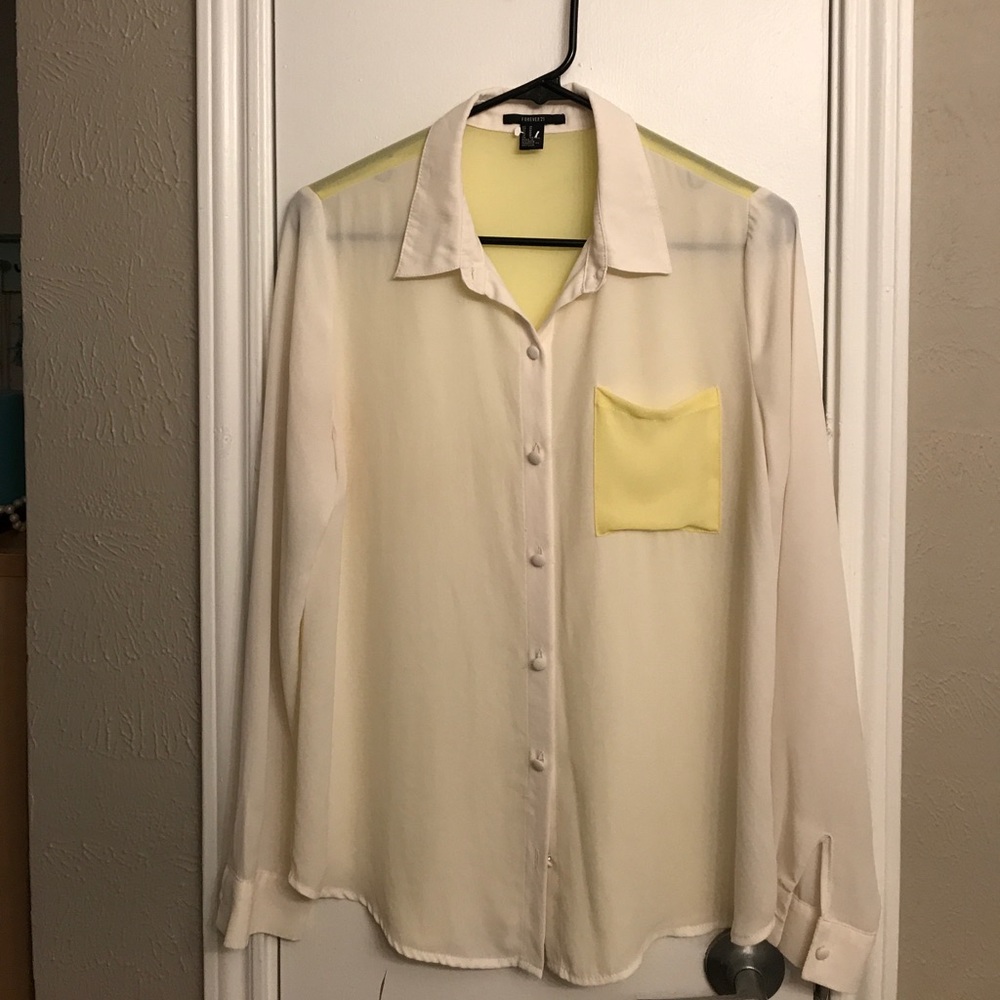 Forever 21 color blocked buttoned blouse ** Perfect Swim Cover-up**