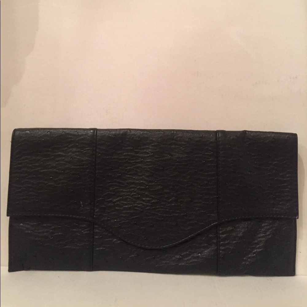Urban Expressions Black Leather Envelope clutch.