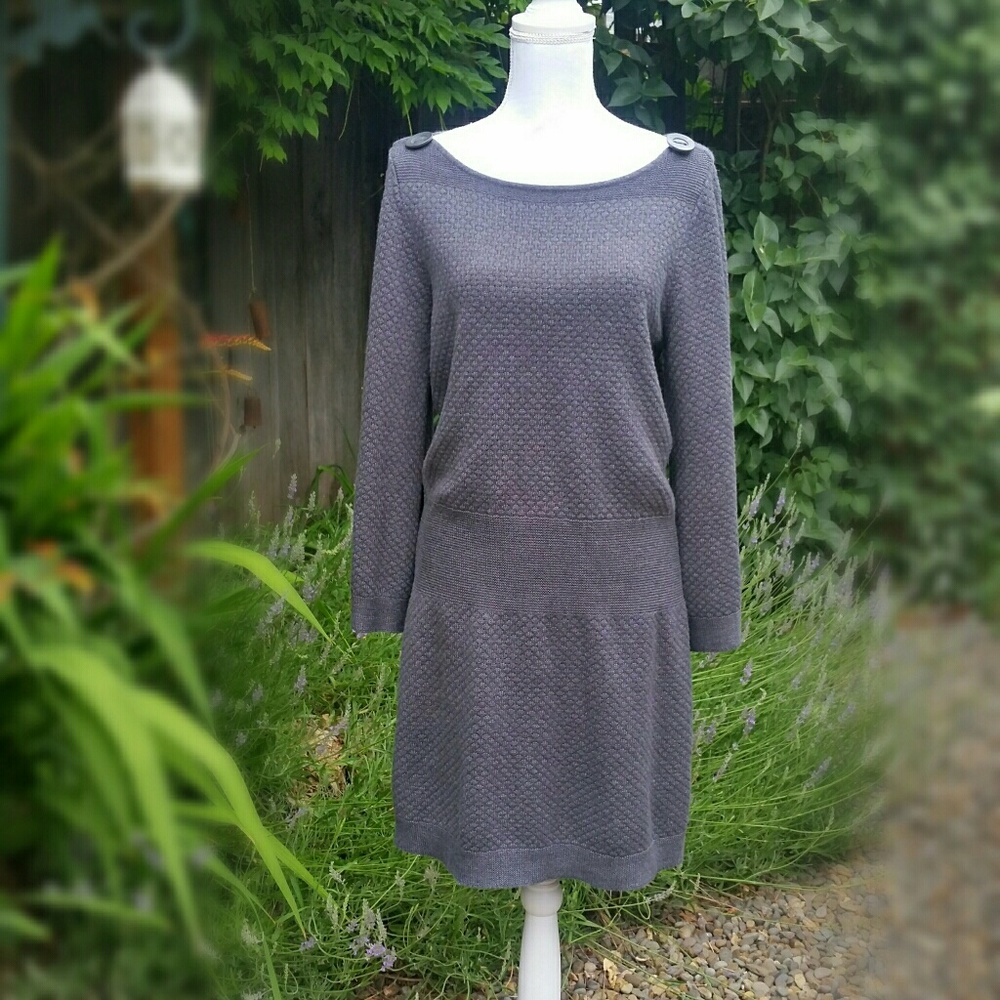 Apostrophe' charcoal grey sweater dress