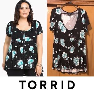 Torrid Floral Babydoll Top