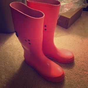 Well Loved Pink Rain Boots with Buckle Detail