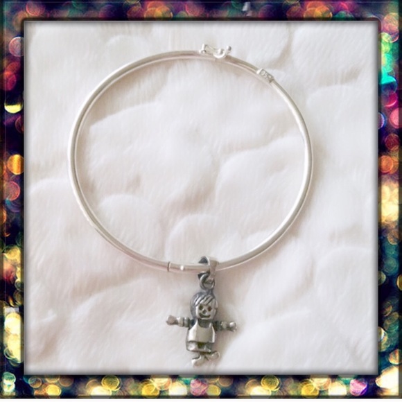 New Adorable 950 stamped little Boy charm - Picture 3 of 4