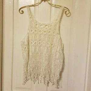 Open lace tank top