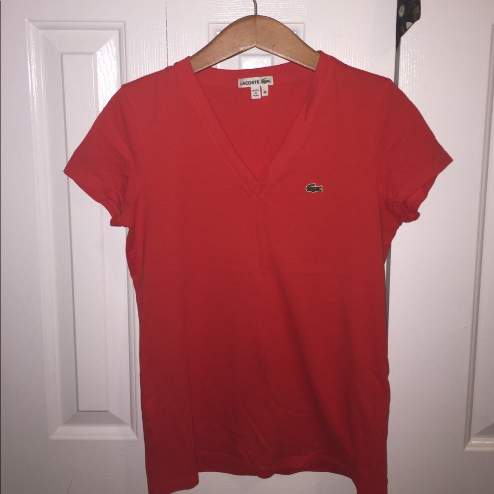 Lacoste v neck tee shirt