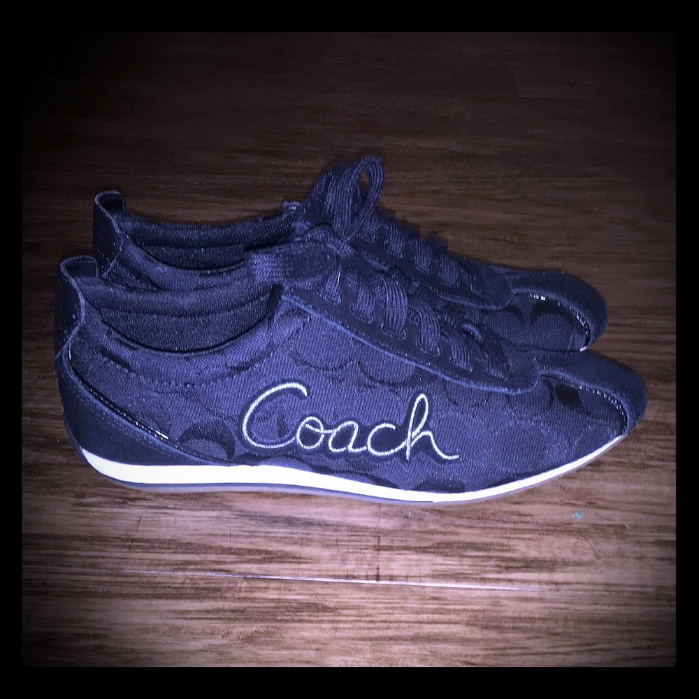 ❌SOLD❌Black Signature Coach Tennis Shoes
