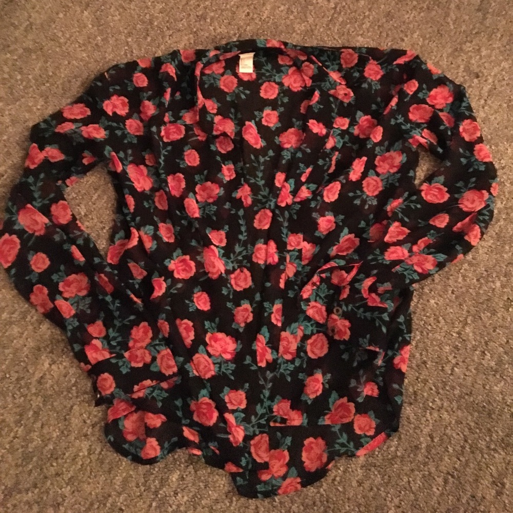 Floral blouse button down