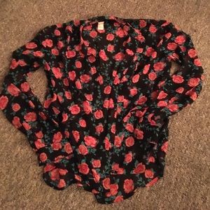 Floral blouse button down