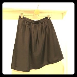 APC black silk full skirt with pockets Sz 38