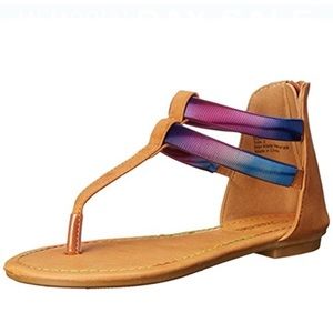 Kensie Girl Sandals Tan & Pink Ombré New w/box