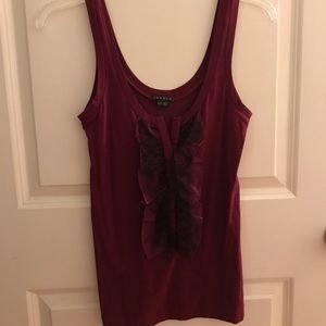 Dark purple tank top with lace from Theory