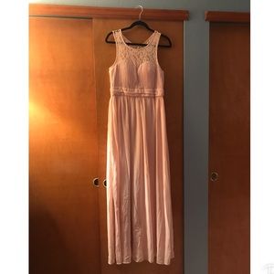 Blush Long Bridesmaid Dress