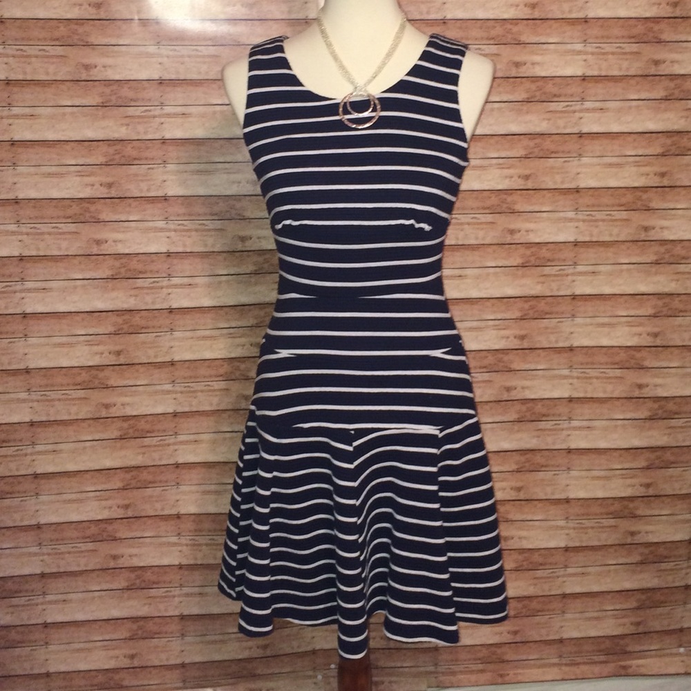 Navy and White Striped dress