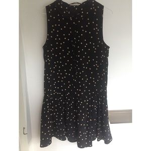 polka dot drop waist dress with peter pan collar
