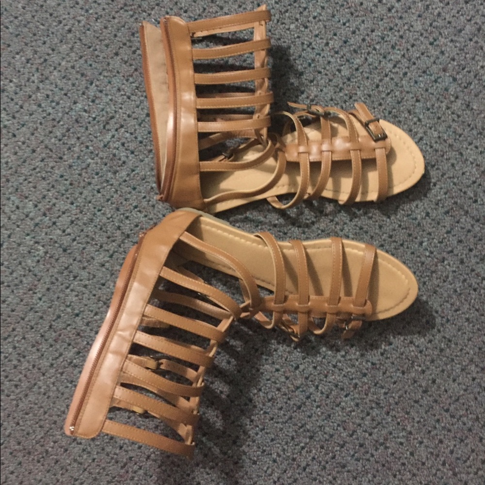 Mid calf sandals! Like new!