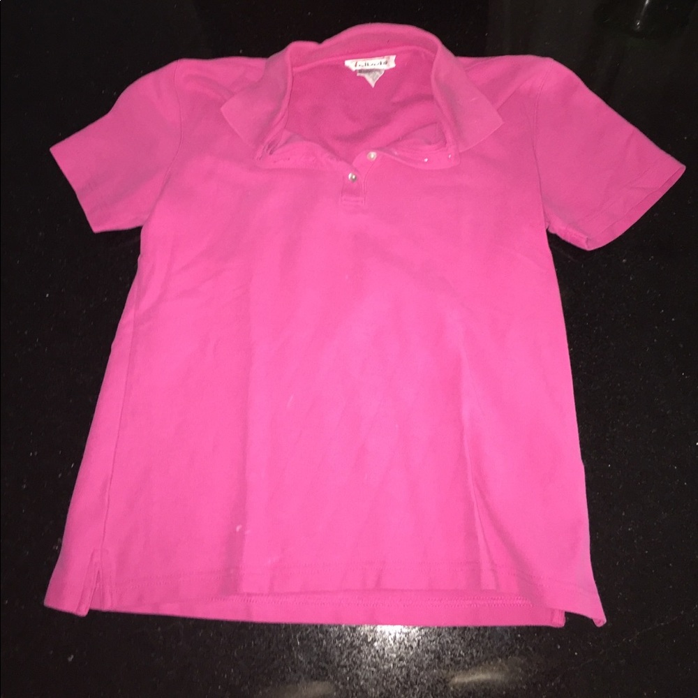 Talbots pink polo shirt