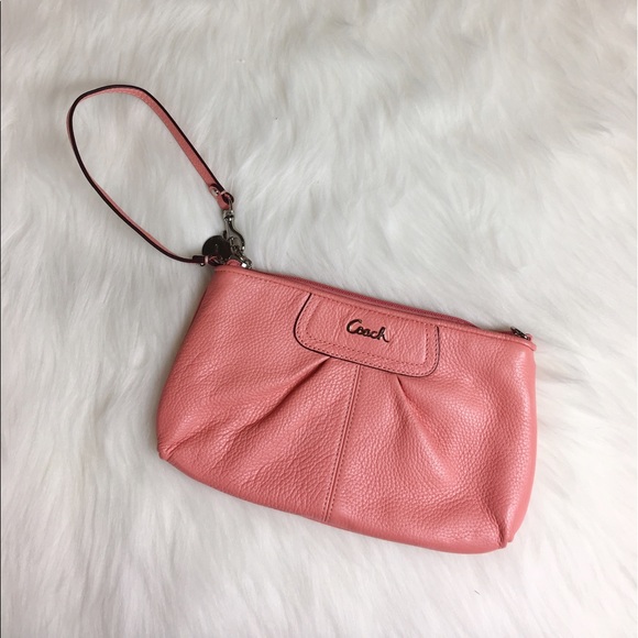 Coach Handbags - COACH Leather Wristlet Peach