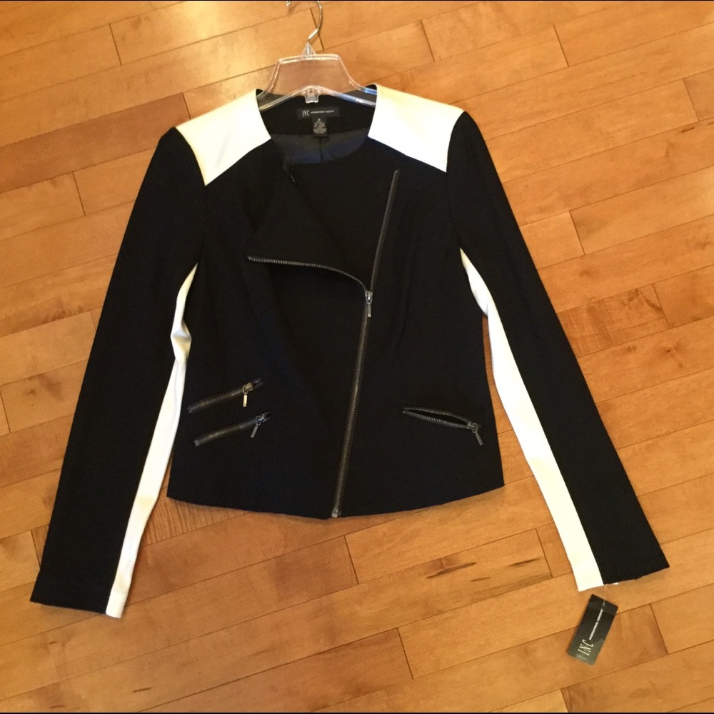 Color block black and white INC VOLTAGE blazer
