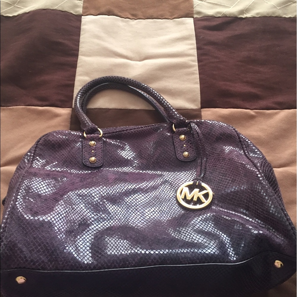 Michael Kors purple snake skin bag