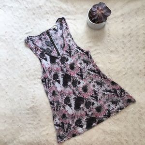 silence + noise Floral Zip Back Tank - Small